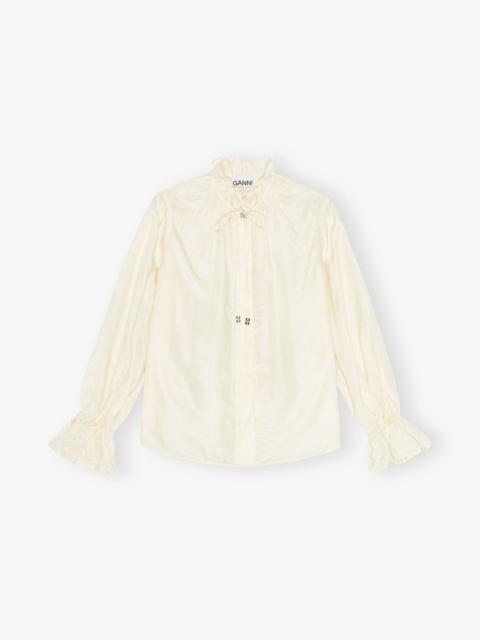 IVORY FLUID CUPRO TIE SHIRT