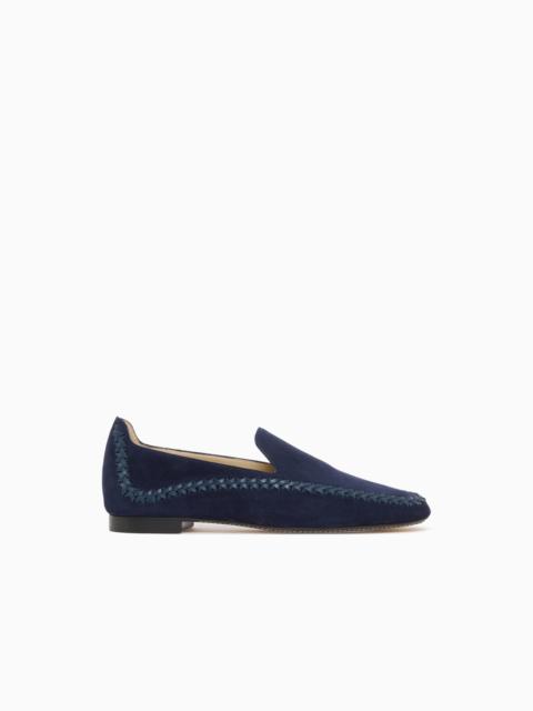 SUEDE SLIP-ONS WITH INTERWEAVING