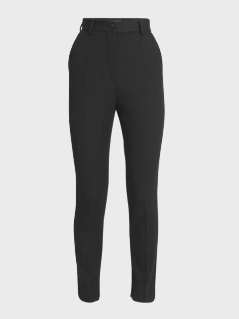 Lana Straight-Leg Gabardine Pants