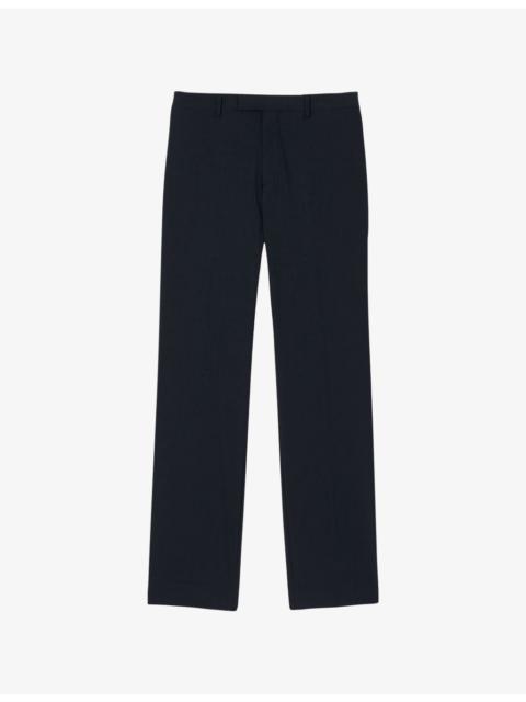 Slim-Fit Straight-Leg Stretch-Wool Trousers