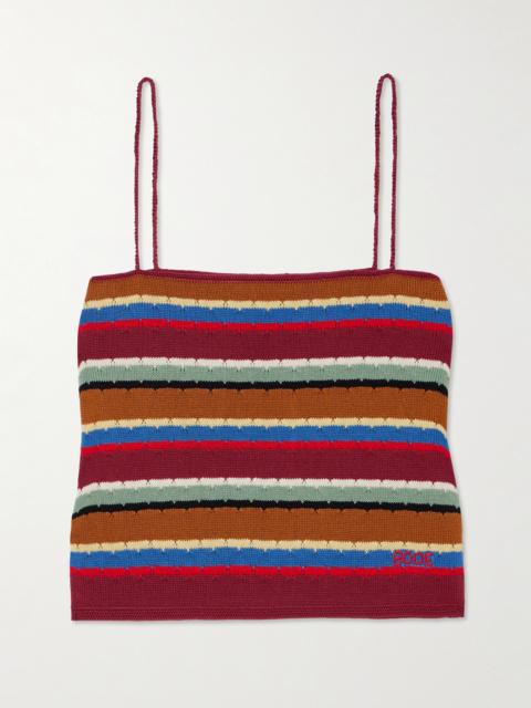 Starkey Embroidered Striped Cotton Camisole