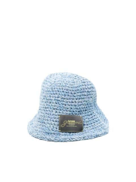 Denim Handknit bucket hat