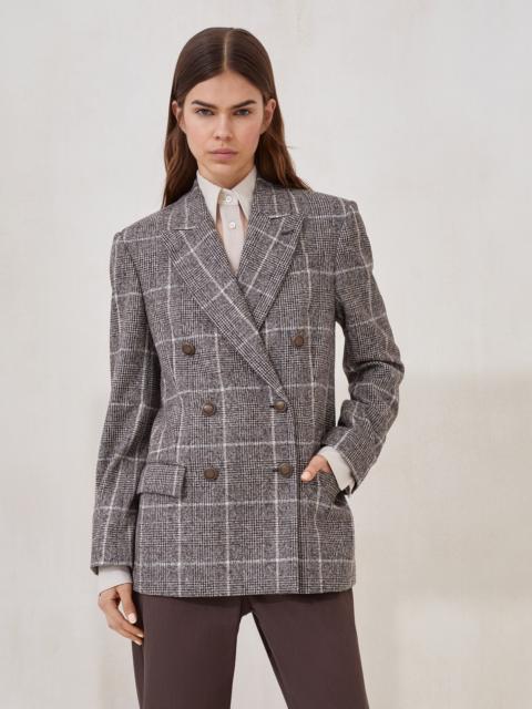 Alpaca and wool Prince of Wales blazer with monili