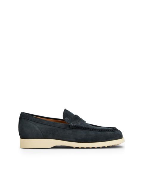 suede penny loafers