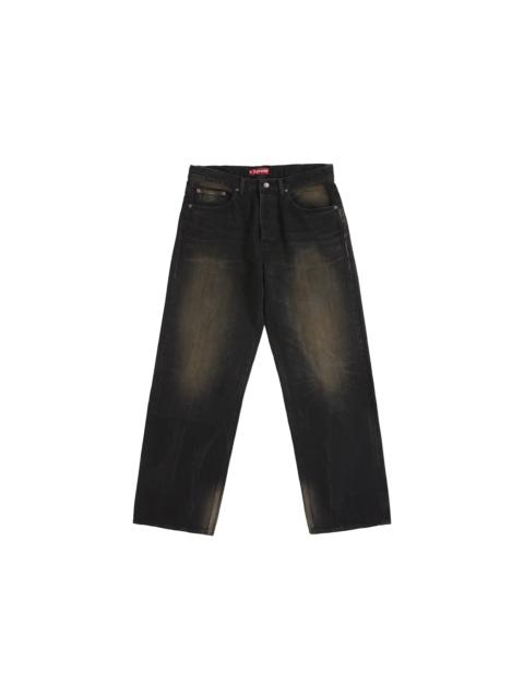 Supreme Distressed Loose Fit Selvedge Jean (FW25) Washed Black