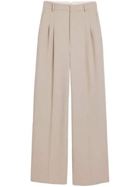 wide-leg tailored wool trousers