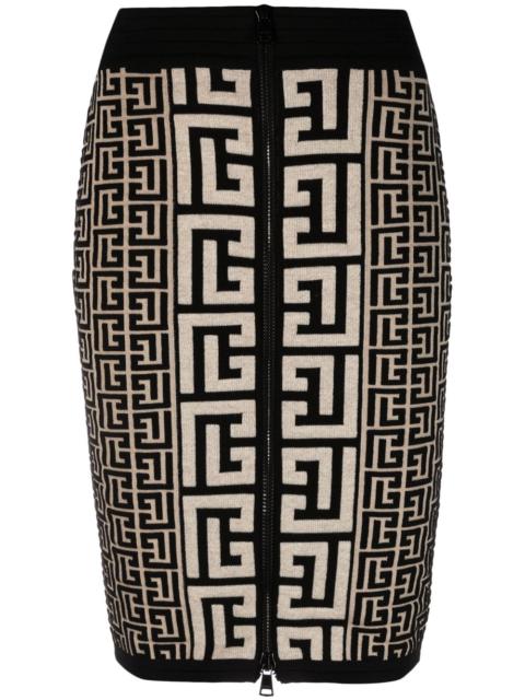 intarsia-knit midi skirt
