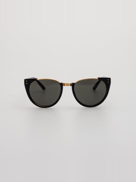 Iris Oval Sunglasses in Black