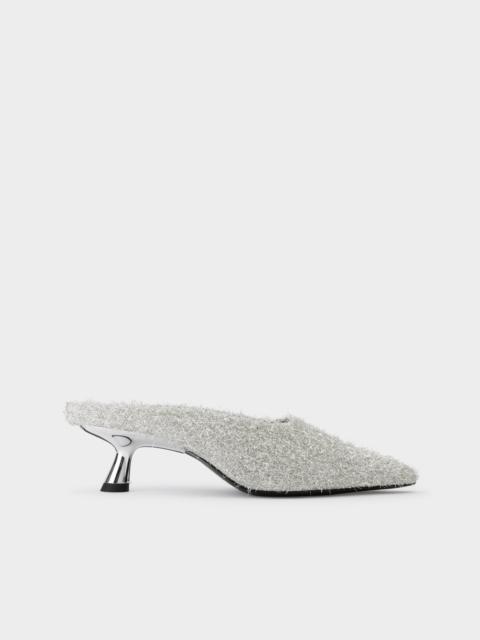 Tinsel Pointed Gala Mule In Silver