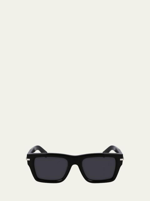 Men's Prisma Modified Acetate Rectangle Sunglasses