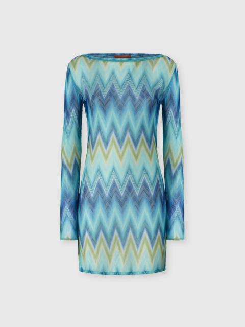 Long Sleeve T-Shirt with Faded Striped Pattern