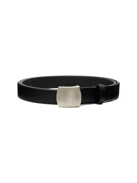 Black Leather Narrow Belt