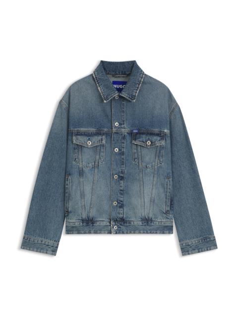 LOOSE-FIT JACKET IN BLUE STONEWASHED DENIM