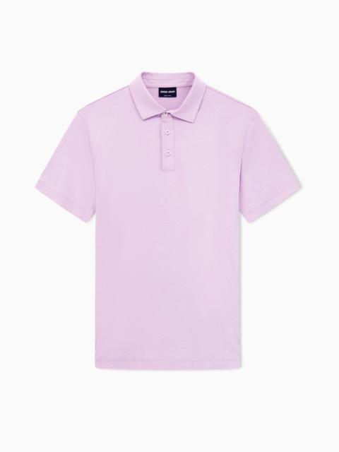 SILK AND COTTON-MÉLANGE JERSEY POLO SHIRT