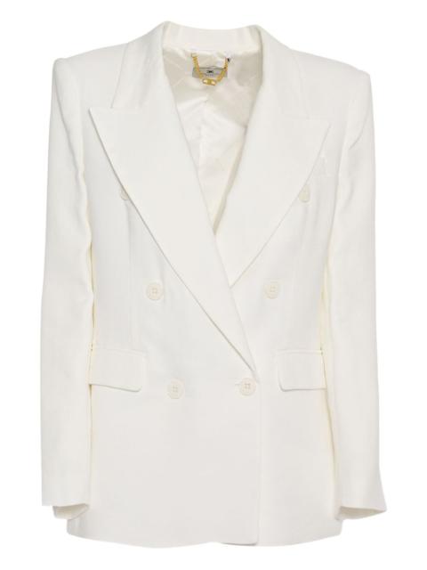 double-breasted linen jacket
