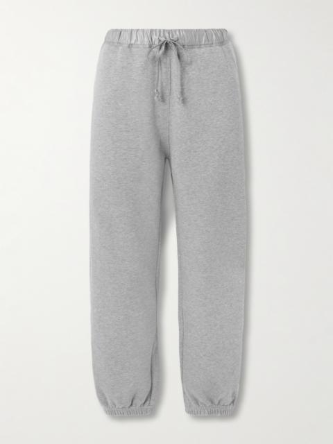 Crepe-trimmed Cotton-jersey Track Pants