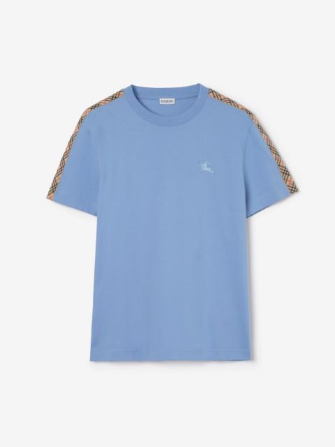 Check Trim Cotton T-shirt