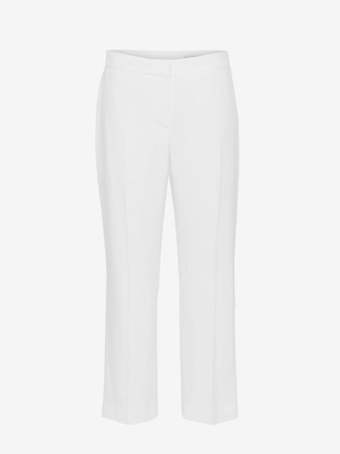 Women's Leaf Crepe Cigarette Trouser in Light Ivory