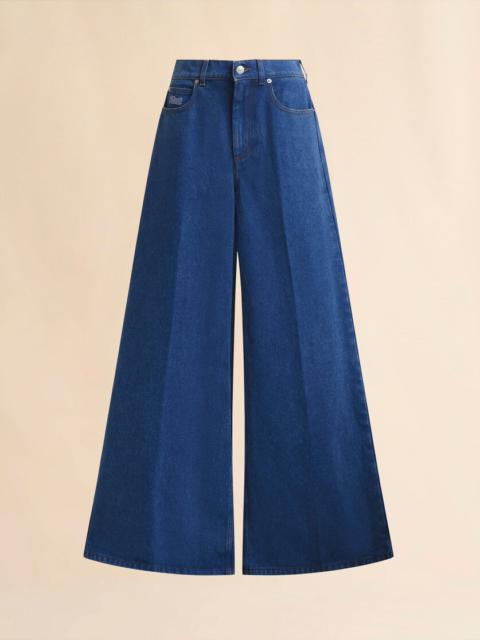 BLUE ORGANIC DENIM WIDE-LEG JEANS