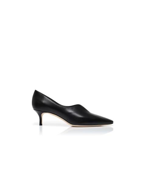 Black Nappa Leather Pumps