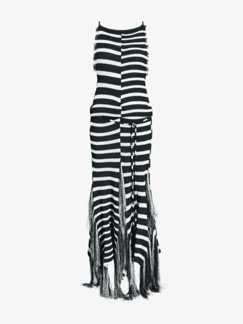 Yves Dress in Stripe Fringed Knit
