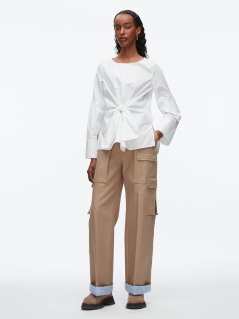 Tie Front Poplin Shirt