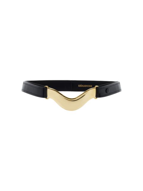 Brancusi Curved Leather Belt black
