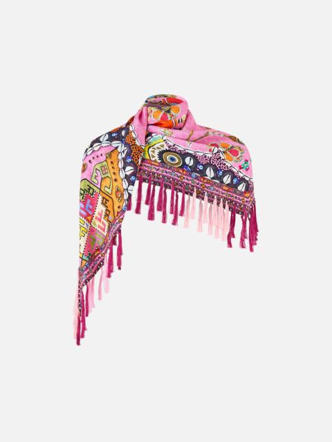 DIAMOND SCARF WITH TASSELS