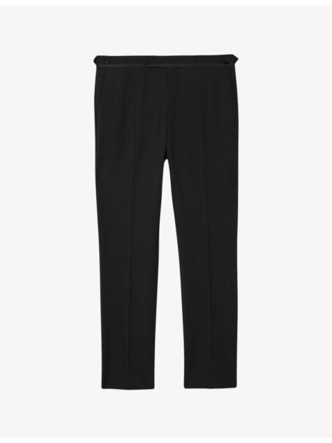 Poker slim-fit satin-trim stretch-wool blend tuxedo trousers