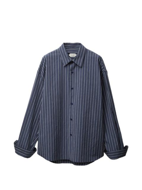 striped cotton-poplin loose shirt