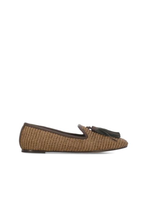 Monili woven tassel loafers