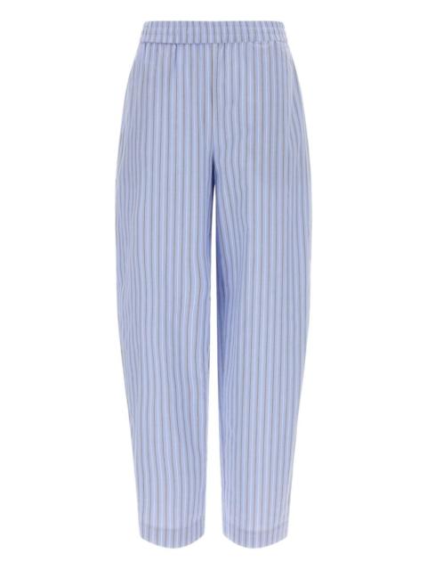 striped-pattern tapered trousers