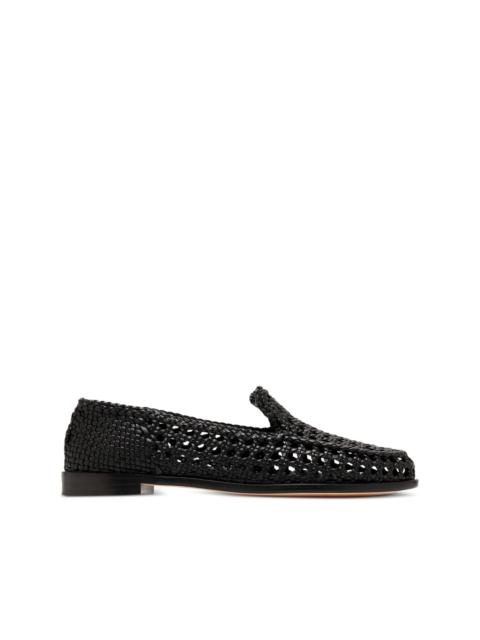 woven leather loafers