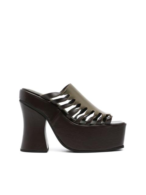 135mm twist-detail leather mules