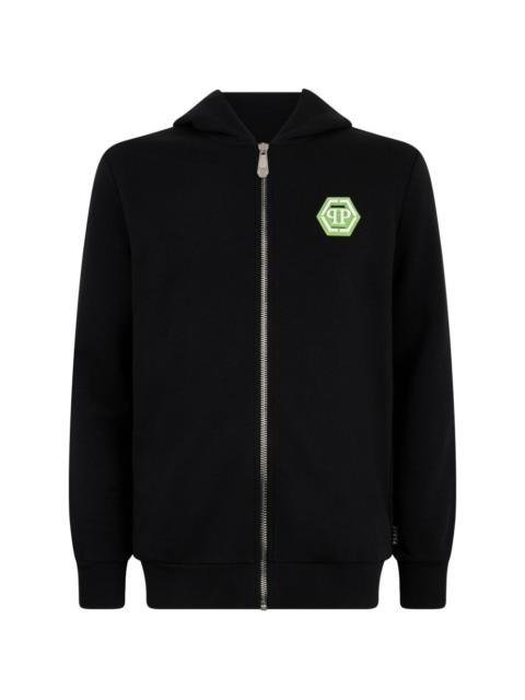 zip fastenig hooded jacket