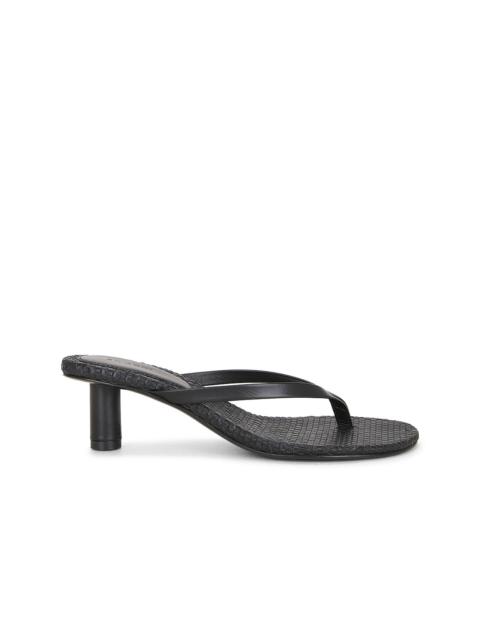Woven Thong Heeled Sandal