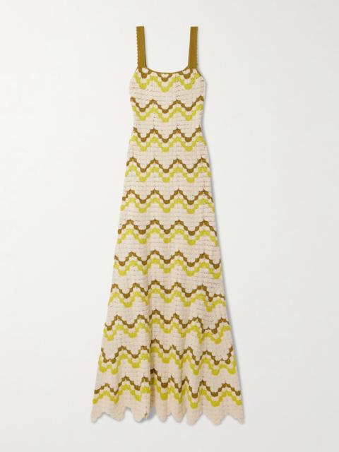 Marea Scalloped Crocheted Cotton Maxi Dress
