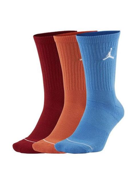 Air Jordan Unisex Everyday Sports Socks 3 Packs Red/Orange/Blue SX5545-911