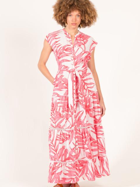 Long Dress Kora - Pink Palm Leaf