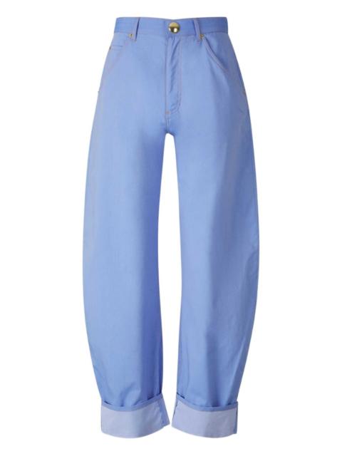 folded-edge tapered trousers