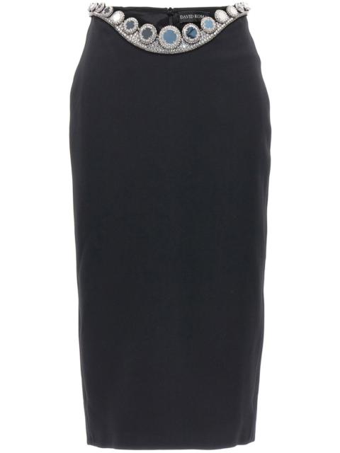 rhinestone-embellished pencil skirt