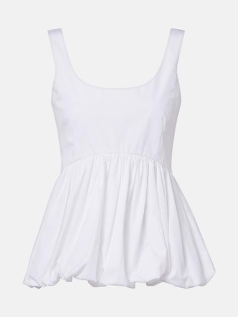 Peplum cotton poplin top