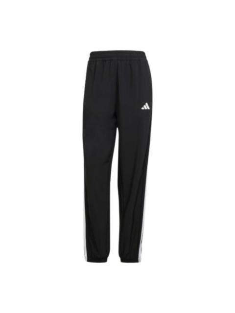 (WMNS) adidas Train Essentials 3-Stripes Woven Pants 'Black White' JI8313