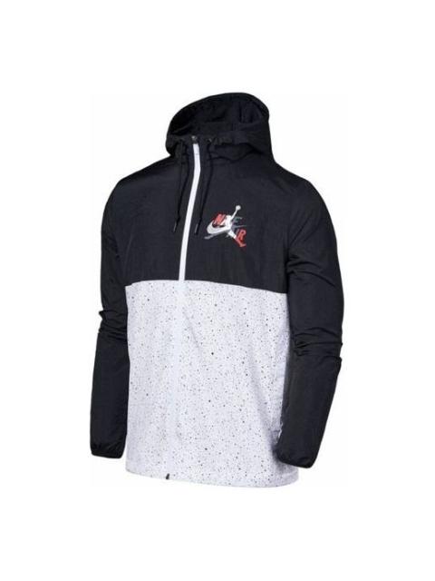 Men's Air Jordan AS J JM Clscs Windwear JKT Colorblock Hooded Jacket Black CT9369-010