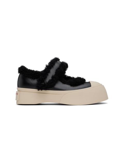 Black Mary Jane Pablo Shearling Ballerina Flats