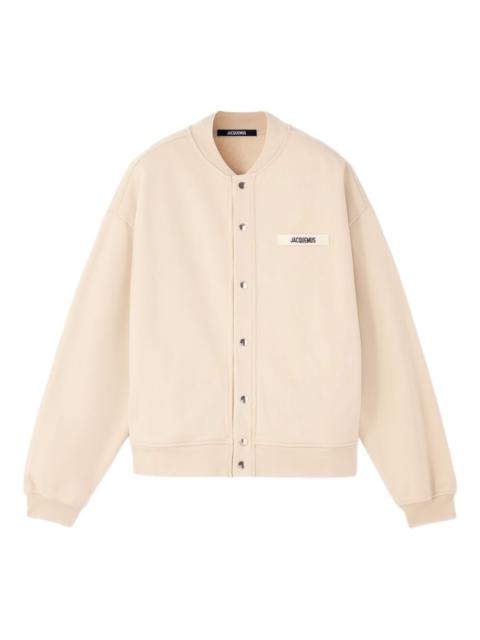 The Gros Grain button-fastening logo-plaque cardigan