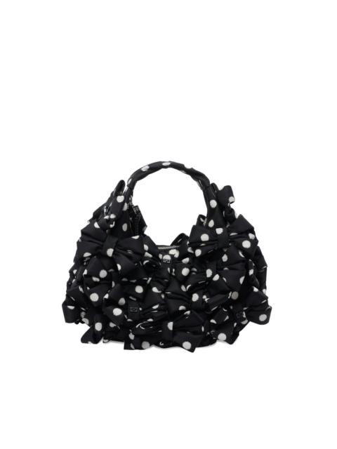 mini bow polka dot clutch bag