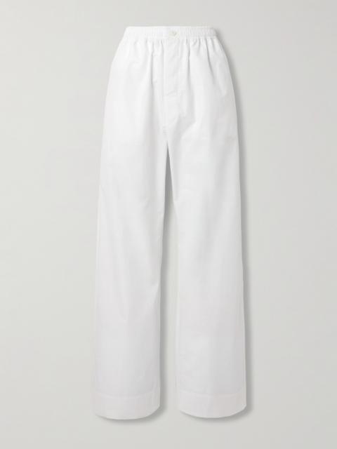 Cotton-poplin Wide-leg Pants