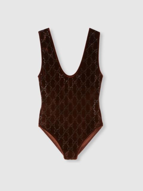 GG crystal embroidered bodysuit
