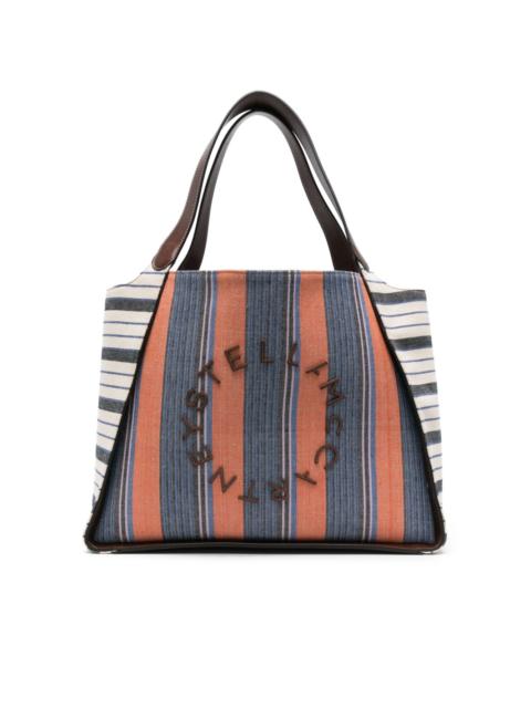 striped cotton tote bag